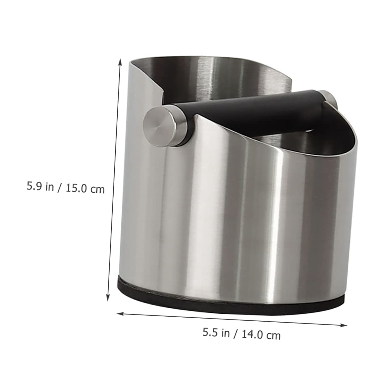 MAGICLULU Edelstahl Kaffee Abklopfbehälter Mit Gummipad Großer Gebrauchter Kaffeesatz Behälter Für Espressomaschinen in Schwarz Abfallbehälter Für Kaffeezubehör