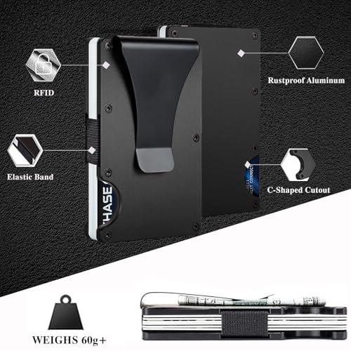 Image of Minimalist Wallet with RFID Blocking for Men,Slim Credit Card Holder with Aluminum Money Clip Wallet for Men and Women,Metal Wallets for Mens Front Pocket as Gifts