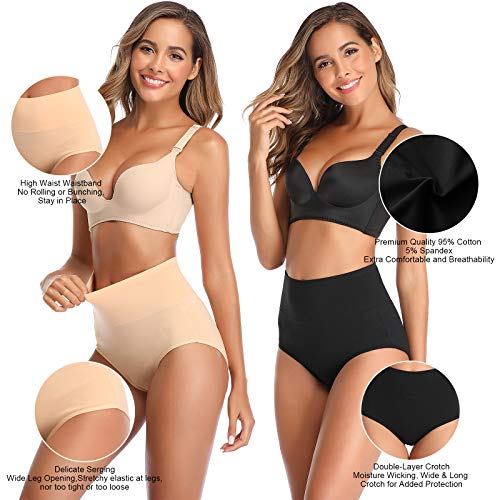 Image of Womens Underwear,Cotton Mid Waist No Muffin Top Full Coverage Brief Ladies Panties Lingerie Undergarments for Women Multipack