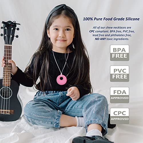 Chew Necklace For Sensory Kids Girls, Chewy Necklace Sensory Chew Toys For Adults With Autism Adhd Anxiety, Silicone Sensory Necklaces For Chewing - 3 Pack #TOP3