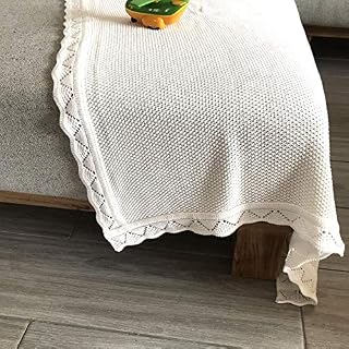 Pinuotu Baby Blanket, Baby Nursery & Stroller Blanket, Waffle Knit Blanket Swaddle Blanket Stroller Cover for Girls Boys,40x30 inch (Milk White)