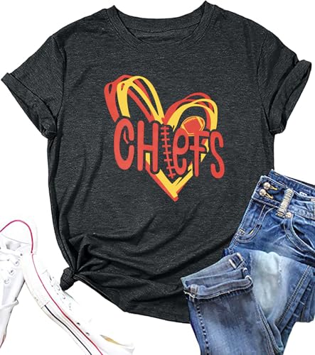 Women Football Short Sleeve College High Energy Football Game Graphic Top Sports Season T-Shirt