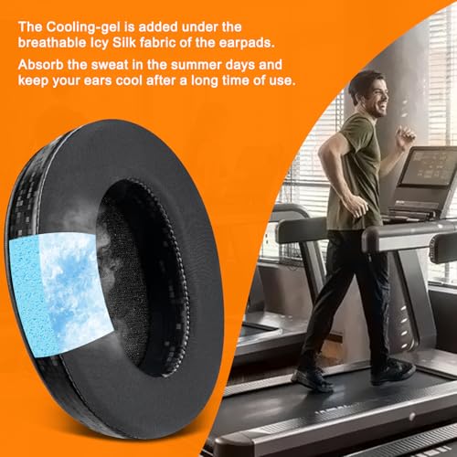 Image of SOULWIT Cooling Gel Earpads Cushions for Audio-Technica ATH M50X /M40X, HyperX Cloud /Alpha, SteelSeries Arctis, Ear Pads for Sony MDR-1ABT /1RBT /1RNC /7506, Turtle Beach Stealth 420X /600 - Black Square