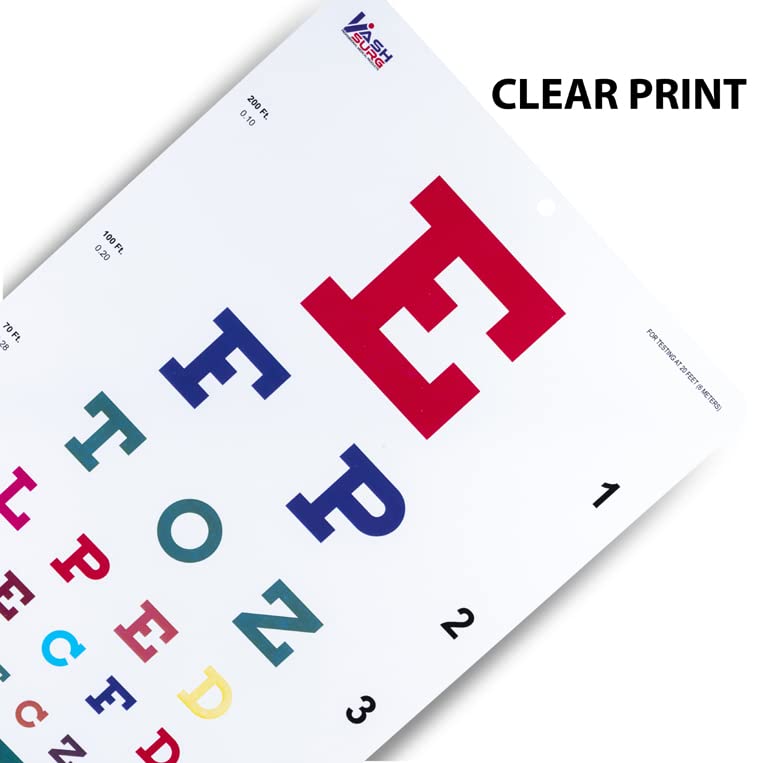 Image of Snellen Traditional & Kindergarten Color Distance Vision Eye Chart 20 Ft