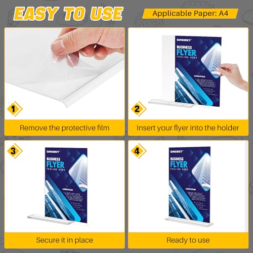 Support de panneau A4 acrylique double face idéal pour afficher les menus de restaurant et tarifs - 6