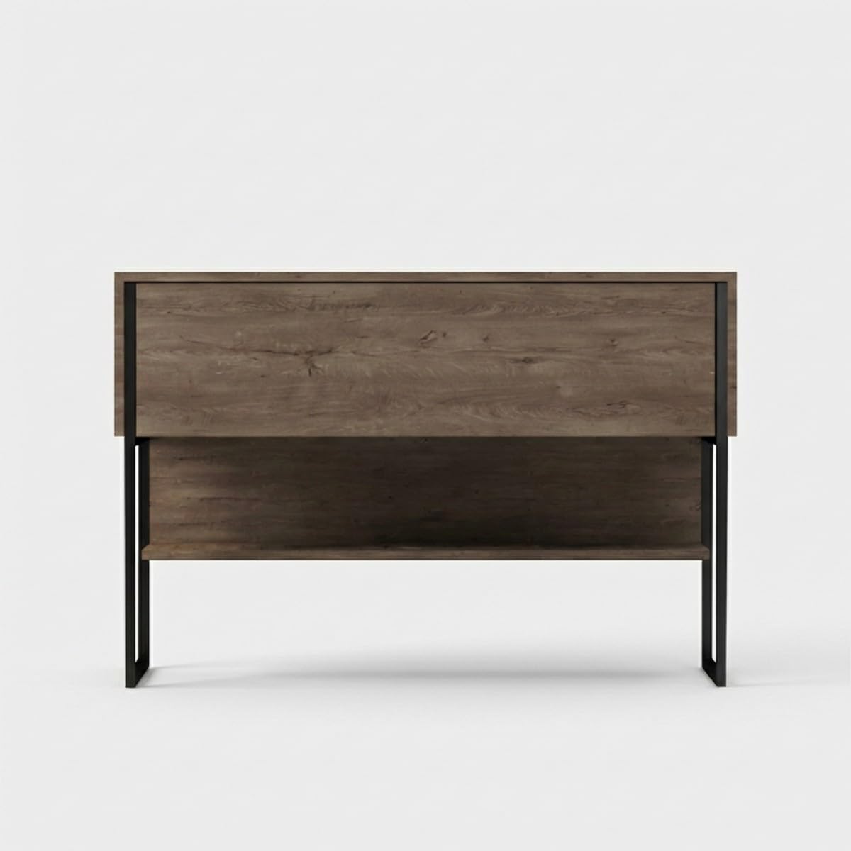 Moderne Hängeschrank aus Holz und Metall für Wohnzimmer Luxe Walnuss - Schwarz