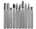 Wokesi 10Pcs,1/4"Cutting Diameter,1/4"(6mm)Shank Diameter,Solid Tungsten Carbide File Cutter Taper Points Burrs Grinding Head Fit Dremel Bits Endmills for Rotary Tools (1/4''(6mm))