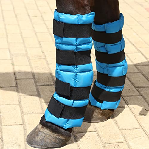 Harrison Howard Ice Boot for Horse Cool Gel Pack Leg Wrap for Treating Full Leg, Knee, Hock Injuries Reusable Ice Cooling Therapy, Universal Size-Blue