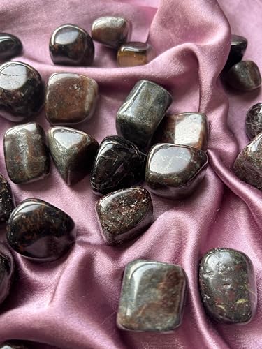 Image of Tumbled Stones, Natural Crystal Healing Stones, Home Office Decor, Aquarium Decorative Pebbles, Vase Fillers (Garnet, 100)