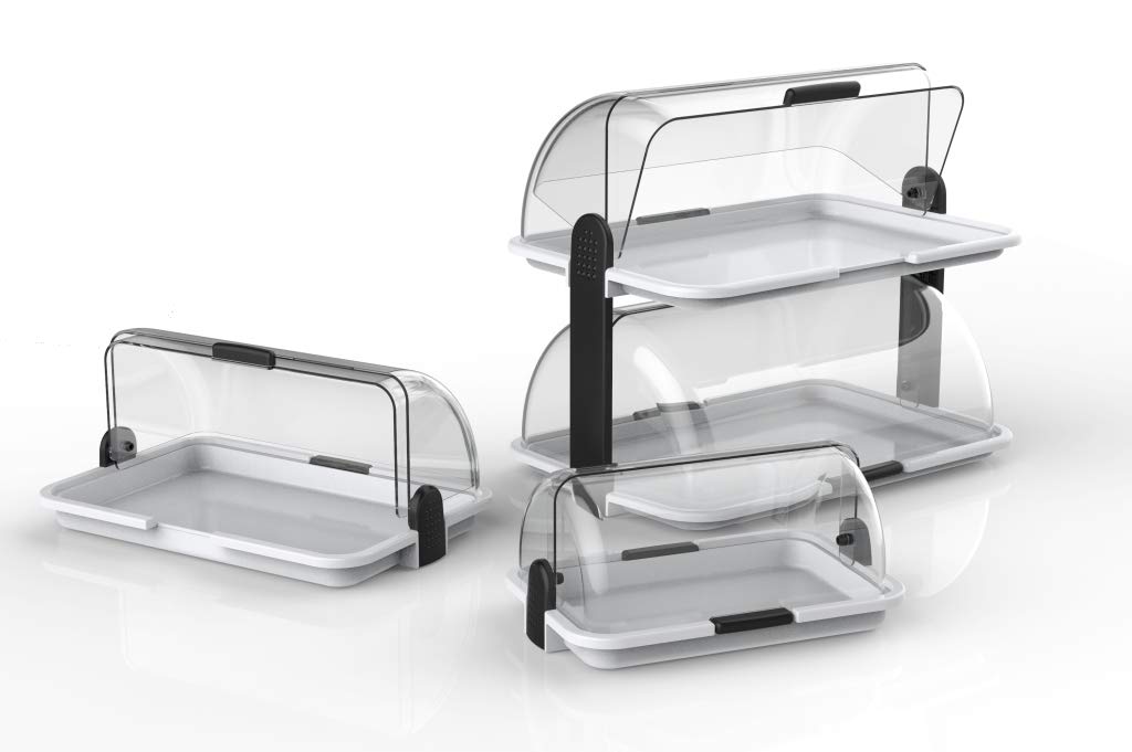 Biesse - Vetrina Espositiva per Alimenti Grande Doppia in Plastica (Cromo)