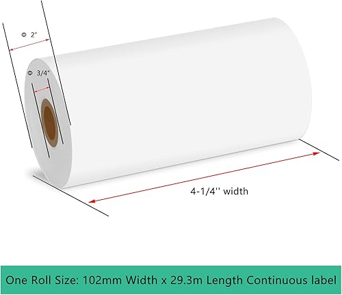 Miniatura 2 de 40 rollos compatibles con Brother RD-M01U5 RDM01U5 4 pulgadas x 96 pies de papel térmico para recibos, tarjetas de crédito, rollos de papel de venta