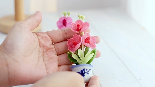 Imanes decorativos 3D flores orquídeas Vanda set 2 miniatura 7