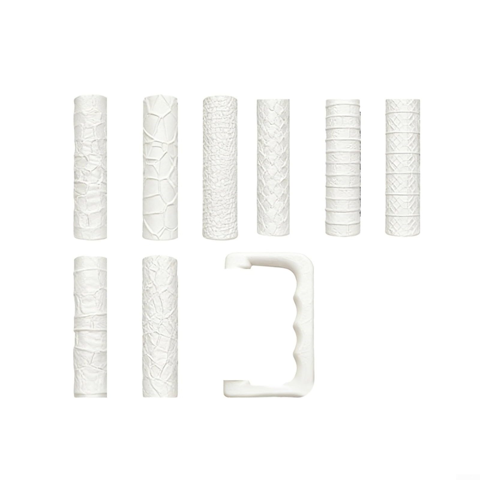Helilyco Leriton Textured Roller Set 9 Pieces, Plastic Clay Shaping Tools for Model Building, for Terrain Creation and Artistic Crafting