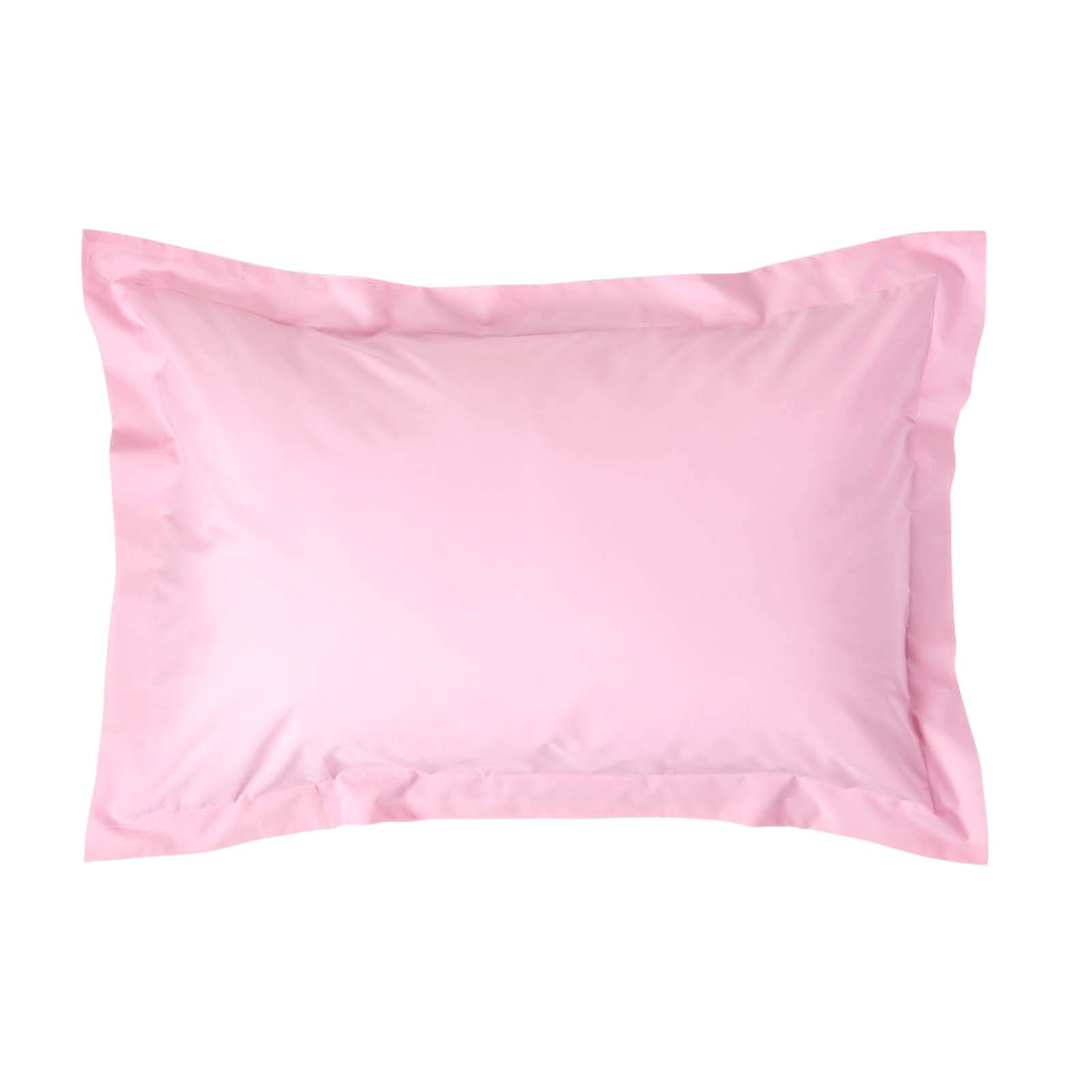HOMESCAPES Pink Pure Egyptian Cotton Oxford Pillowcase Standard Size 200 TC 400 Thread Count Percale Equivalent Pillow Case Pack of 2