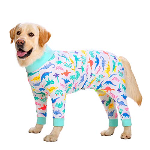 Dog Pajamas Jumpsuit for Medium Large Dogs,Lightweight Dog Pjs Clothes Apparel Onesies,Shirt for Large Size Dogs After Surgery, 