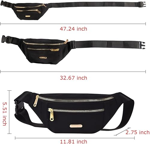 Miniatura 5 de Riñonera para mujeres y niñas, resistente al agua, para senderismo, bolsa cruzada para cinturón, bolsa de transporte, para senderismo, ciclismo,