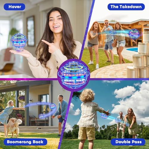 Tikduck TD-FBT-UPGRADED-21-BLUE Flying Orb Ball 2024 Toys Soaring Hover Boomerang Spinner Hand Controlled Mini Drone Cosmic Globe Spinning Kids Adults Outdoor Birthday Gift Cool Stuff thumb #1