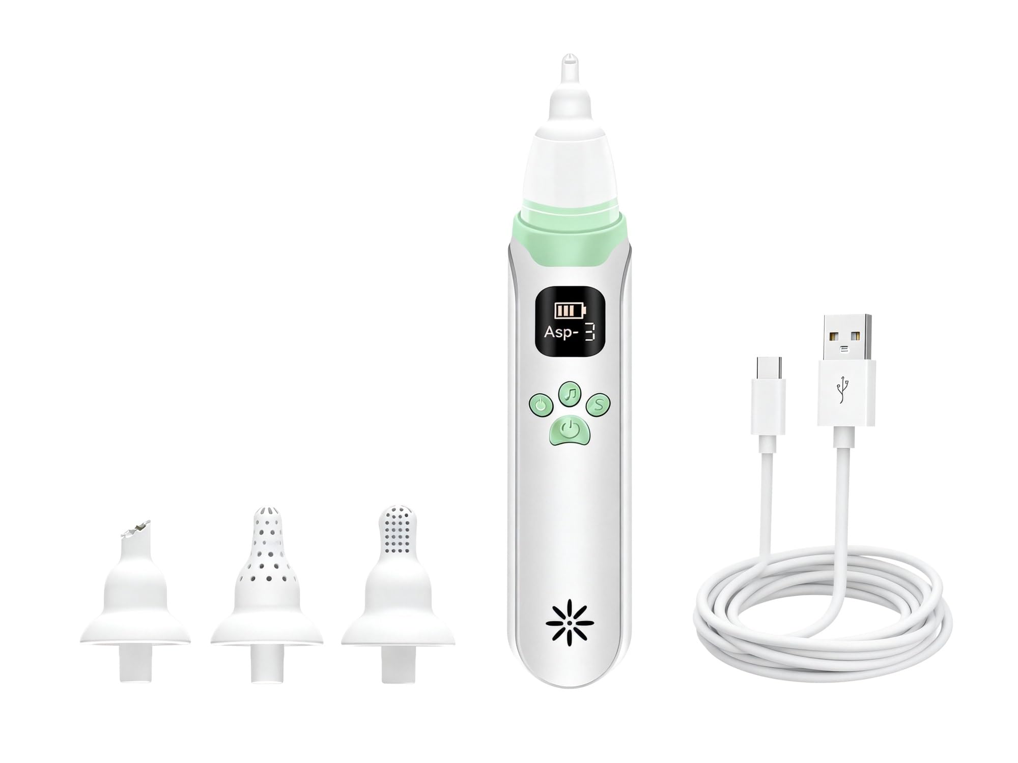 Child Aspirator for Children Snot Clean Child Nose Mucus Booger Remover 3 Suction-Levels, 3 Washable Silicone Tips,Built-in Music Light,Quiet Easy-Clean for Childs/Kids Home Use — view 9