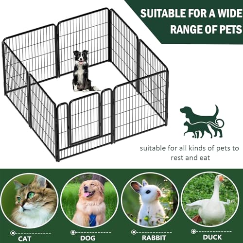 Image of Vivicreate 8 Panels Dog Playpen Indoor Outdoor Metal Pet Fence Portable Foldable Dog Pen Puppy Exercise Pen for Small Medium Dogs Yard RV Camping