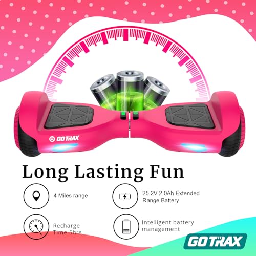 Gotrax EDGE Hoverboard With 6.5 Inch Led Wheels & Headlight, Top 6.2Mph & 2.5 Miles Range Power By Dual 200W Motor, Ul2272 Certified And 50.4Wh Battery Self Balancing Scooters For 44-176Lbs Kids Adults thumb #5