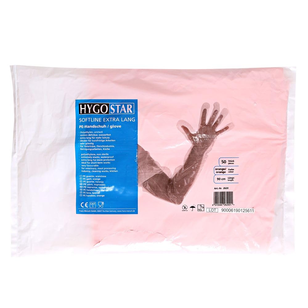 Top-PE-Handschuh, Einweghandschuhe, Veterinärhandschuh, extra lang, 90 cm, unsteril