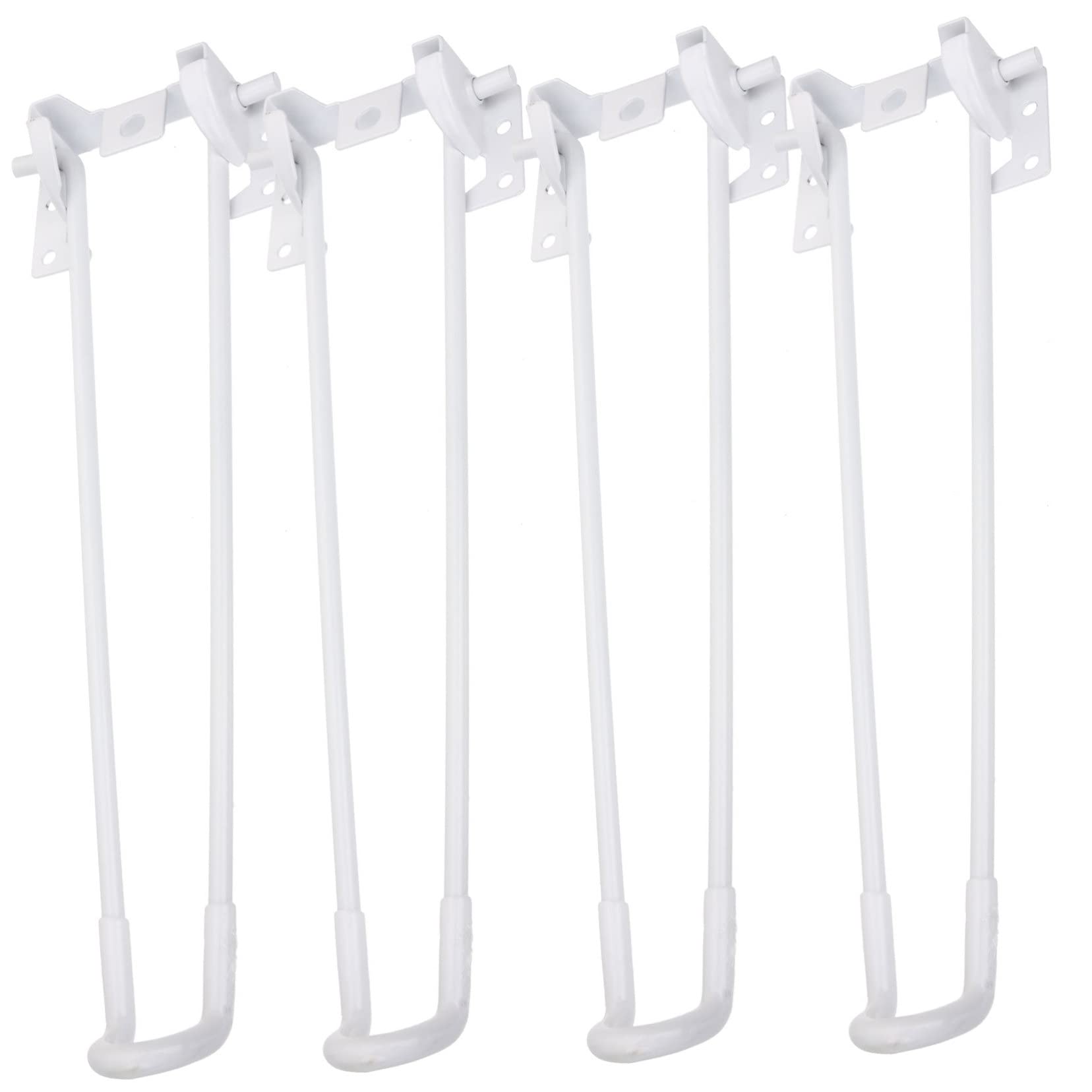 Pieds de table pliants lot de 4 en métal blanc robuste pour création de meuble gain de place