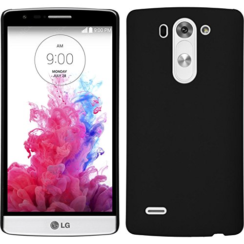 PhoneNatic Funda Rígida Compatible con LG G3 S   Goma Negro   Cover Cubierta + Protector de Pantalla