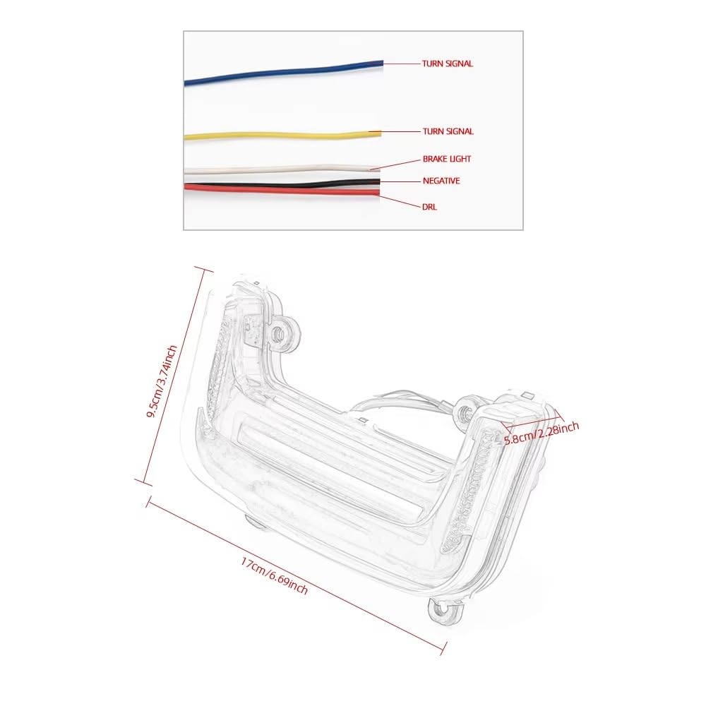 luz Trasera Motocicleta Luz trasera Universal para motocicleta, luces de señal de giro, lámpara de freno, vehículo eléctrico, bicicleta en funcionamiento