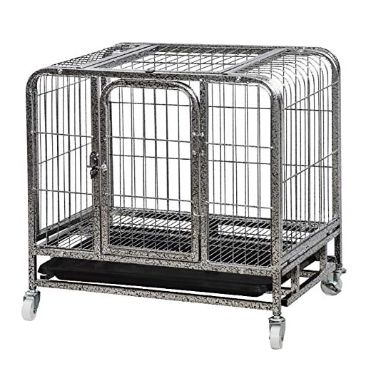 Jaulas Para Perros Jaula de perro pequeño, for mascotas En 15 kg de peso, Pomerania, Chihuahua, Corgi, Cocker, perro japonés, Hierro forjado Materiales ( Color : Silver , Size : 61*45*58cm )