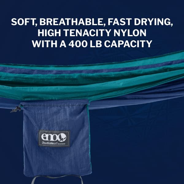 Image of ENO, Eagles Nest Outfitters DoubleNest Lightweight Camping Hammock, 1 to 2 Person, Special Edition Colors, ATC