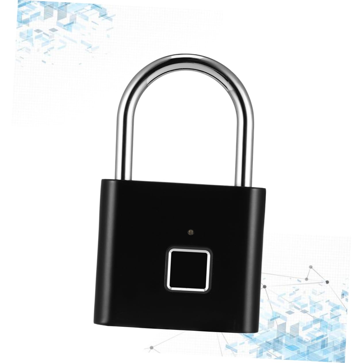 SHERCHPRY Lucchetto Acciaio Password Elettronico Impronta e Digitale in Inossidabile Nero, Sicuro per Valigia per Viaggio