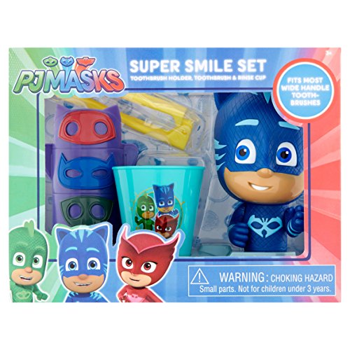 PJ Masks Super Smile Set - Toothbrush Holder, Toothbrush and Rinse Cup