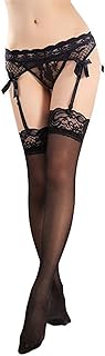 Mismxc Women's 3 Pieces Lace Garter Belt Stockings Sets with Butterfly Panty