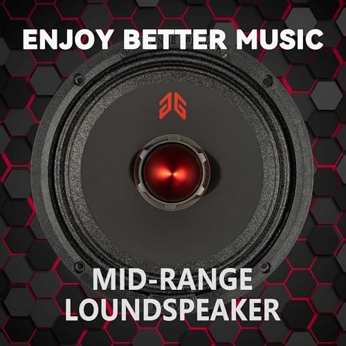 Image of MX65E1 Loudspeaker 6.5 Inch Midrange 400 Watts 6 Ohms Red Bullet, Premium Quality Audio Door Speakers for Car or Truck Stereo Sound System, Black (2 Speakers)
