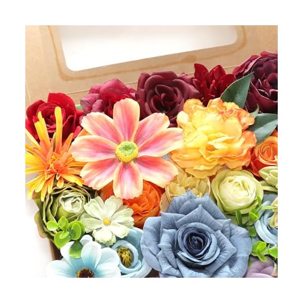 Astryas fake artificial flowers combo faux silk colorful flowers for spring summer diy wedding bridal bouquet centerpieces arrangements party bridal baby shower home decorations multicolor  urban country home decor