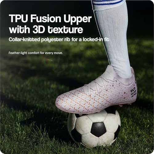 Image of Vector X Starlight Men's Firm Ground Soccer Cleats Shoes, 3D Texture TPU Fusing Upper with Double Color TPU Sole Lightweight Football Studs | Sports Footwear Boots for Adult, Men & Boys