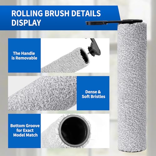 Image of keluke Only Floor One S7 Pro【for S7 Pro Order After 2024 Aug】 Replacement Roller Brushes & Filters Compatible with Tineco Floor One S7 Pro Cordless Vacuum Cleaner, 2 Brush Rollers 2 HEPA Filters