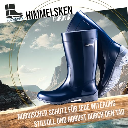 Fjordvik Himmelsken Gummistiefel | Wasserfest und schmutzabweisend | Perfekt für Outdoor-Aktivitäten | Farbe: blau, Gr.:41 / UK 7-7.5