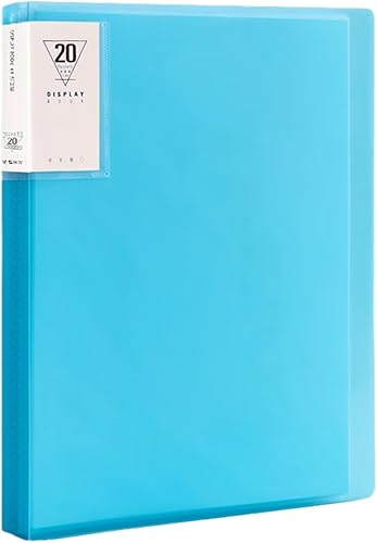 M&G Carpeta de 20 bolsillos con fundas de plástico de 9.2 x 12 pulgadas, carpeta A4 con protectores de hojas transparentes, libro de presentación de