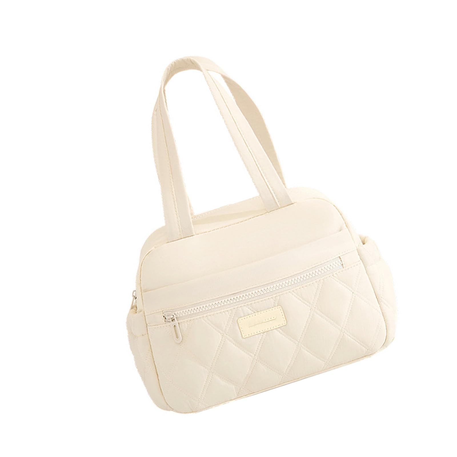 Zxfdsfdbnm Portable Quilted Lunch Box with Interior Long Handle for Daily Commute Spacious Thermal Meal Carrier with Secure Zippers Expandable Design