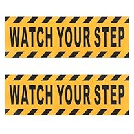 【Package Content】Contains 2 watch your step sign, each measuring 11.8 x 3.9 inches, providing ample coverage for multiple locations to enhance safety 【High Visibility Design】Eye-catching yellow and black color scheme ensures the watch your step stick...