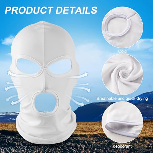 Image of Geyoga Balaclava Covering Three Holes Full Face Covering Summer Thin Open Hood Windproof Motorcycle face Cover