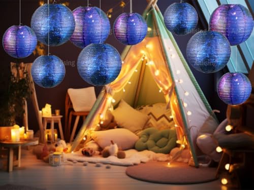 Anlising Galaxie-Papierlaternen, 10PCS Galaxie-Thema Papierlaternen, 2 Größen Planetenlaternen Dekoration, Galaxie Laternen, Weltraum Party Dekoration, für Weltraum Themen, Party,Geburtstag,Dekoration