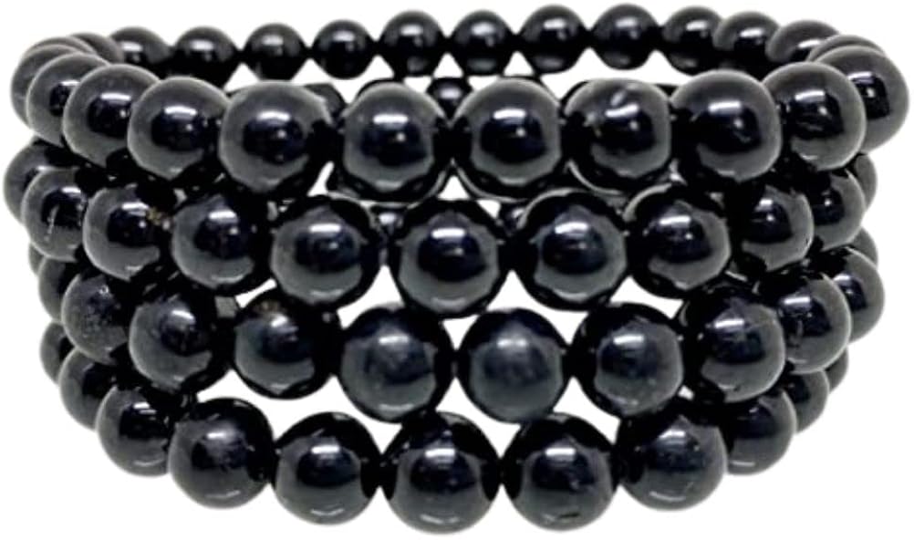 Miniatura 4 de Soothing Crystal Bracelets for Women Men 8mm Round Stone Beaded 75-Inch Stretch Chakra Bracelet for Healing Positivity Anxiety Gemstone Spiritual