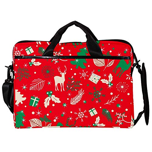 Funda para portátil de 14 a 15 pulgadas con diseño de reno navideño y correa para el hombro