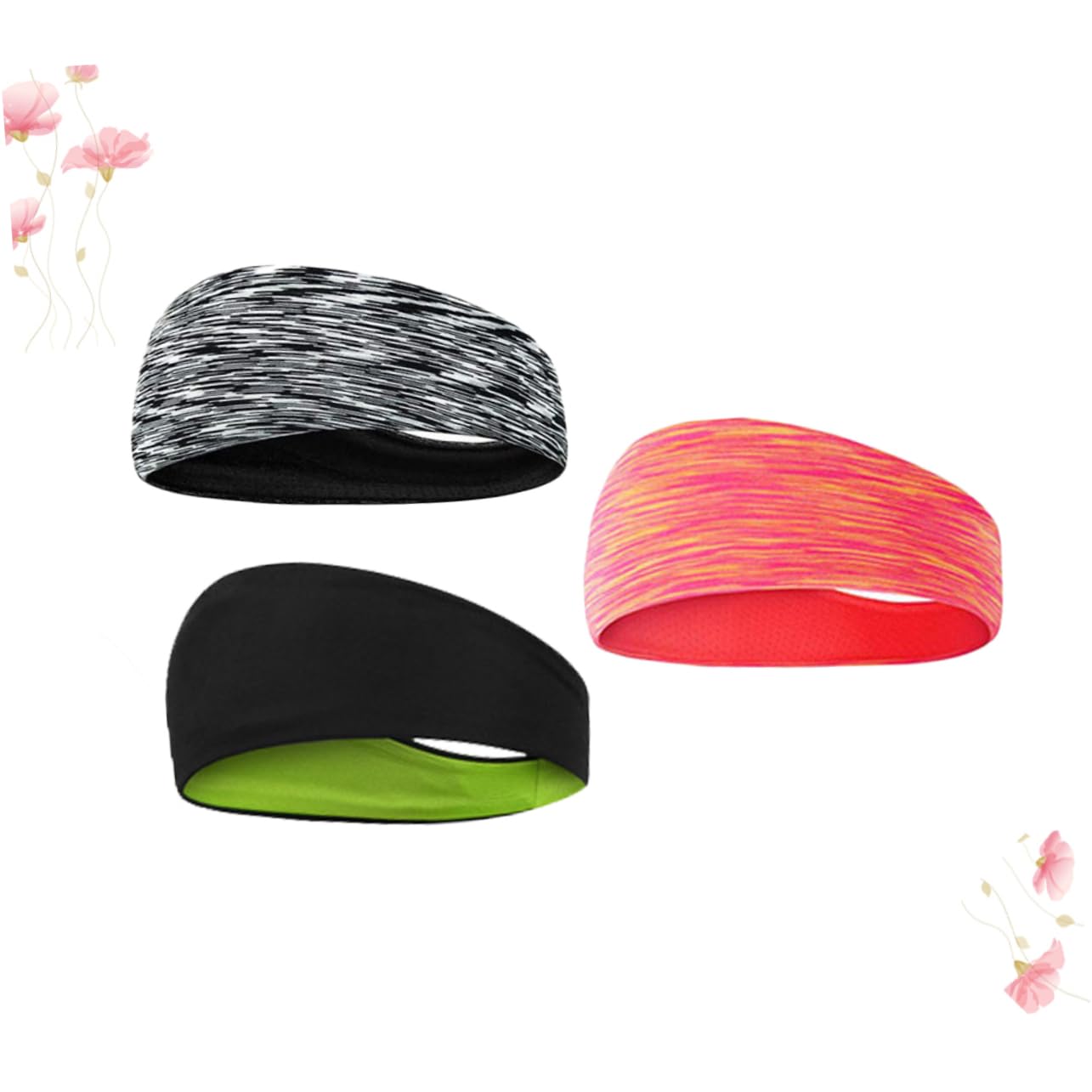 Didiseaon 9piezas Elásticas Absorbentes De Sudor Para y Gimnasio Accesorio y Running Naranja Gris