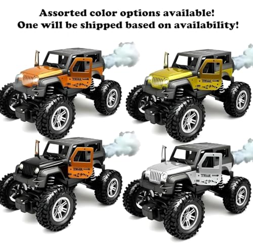 Image of Sky Tech Thar Roxx Mist Spray 1:18 RC Car High Speed 2WD Monster Truck Rechargeable Type-C Remote Control Rock Crawler Car with Smoke Fog Effect | Metal Body LED Lights for Kids【Colors as Per Stock】