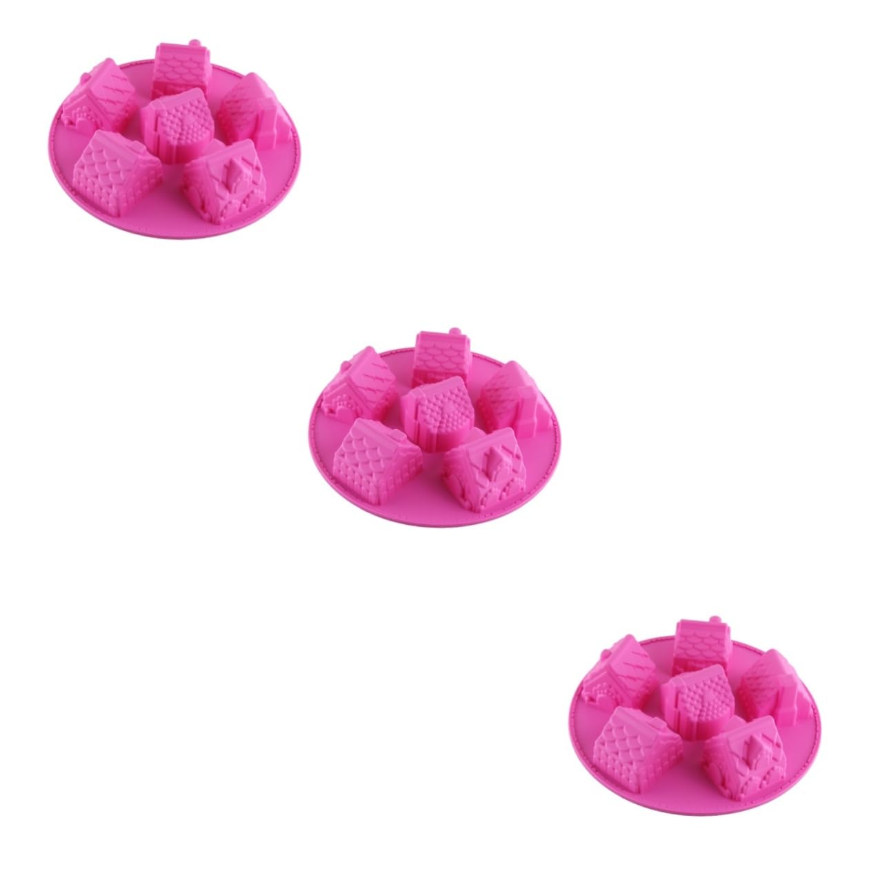 Amosfun 3 Pièces moule de cuisson villa moule à muffins à bonbons bricolage de Noël gateau cake s à bricolage s en silicone antiadhésif
