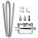 Car Exhaust Hose, Stainless Steel Diesel Heater Exhaust Pipe, Flexible Tail Pipe Diesel Gas Vent Hose, Parking Heater Pipe, Car Air Heater Exhaust Pipe with Silencer & 2 Hose Clips (200CM)