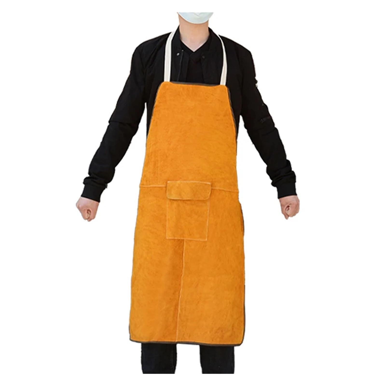 Tablier de forgeron en peau vache tablier soudage cuir robuste for soudeurs travaux réparation voiture résistant au feu aux flammes